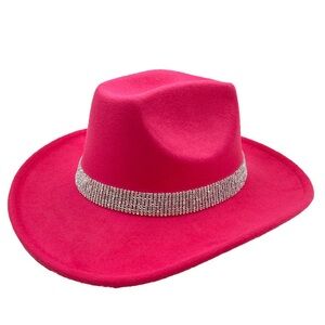 Fuchsia Rhinestone Paved Band Cowboy Western Hat